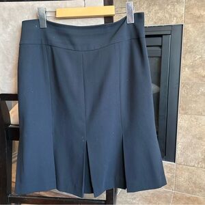 CLEO Black Lined Pleated A-Line Skirt Knee Length With Side Zipper Size 8